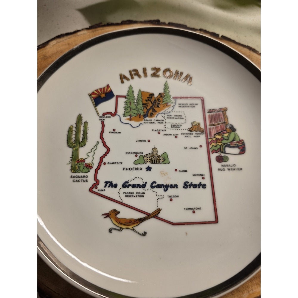 Decorative Arizona The Grand Canyon State Wall Hang Glass‎ Plate ETS1D23